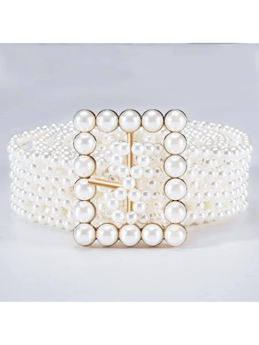 Elegant Pearl Waist Chain Belt for Bridal Dress | Plus Size Ivory Beige Silver